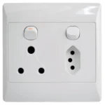 Redisson Single Socket + Euro Socket 125 x 125mm White_D02E