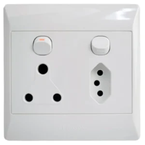 Redisson Single Socket + Euro Socket 125 x 125mm White_D02E