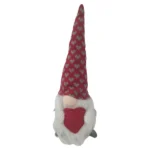 Soft Christmas Gnome Red Hearts & Grey Hat 25cm_6822#_1