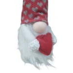 Soft Christmas Gnome Red Hearts & Grey Hat 25cm_6822#_2