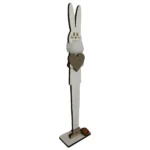 Standing Wooden Bunny Decoration White 9.5 x 38cm_BUNJUMP_2