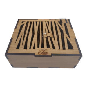 Wooden Striped Tea Box | Laser Cut