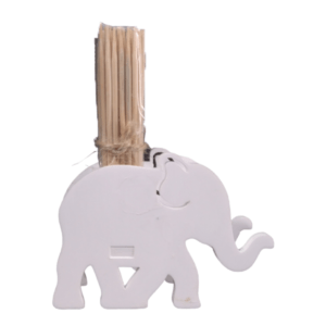 White Plastic Elephant Toothpick Holder