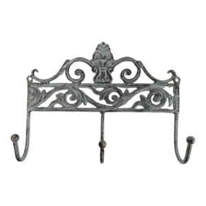 Antique 3 Hook Floral Wall Fixture | Grey