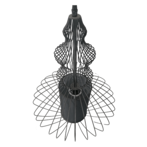 Spazio Tokyo Round Pendant Black Wire Frame 8676.02_2