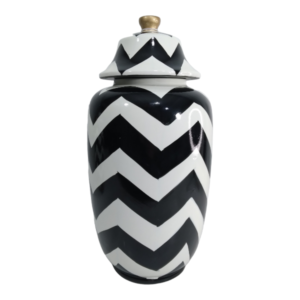 Black & White Ginger Jar | Zig-Zag (38x13cm)