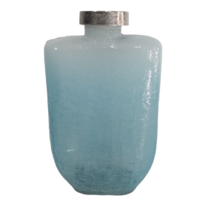 Aqua Blue Square Glass Vase | Frost