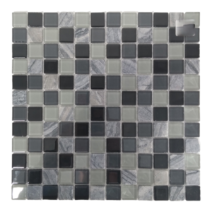 Glass & Stone Mosaic Tiles | Black & Grey