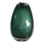 Tall Oval Glass Vase | Green