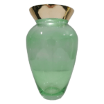 Glass Tear Drop Gold Rim Vase Mint Green, 26cm BIC43U1_5