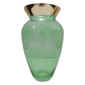 Glass Tear Drop Gold Rim Vase Mint Green, 26cm BIC43U1_5