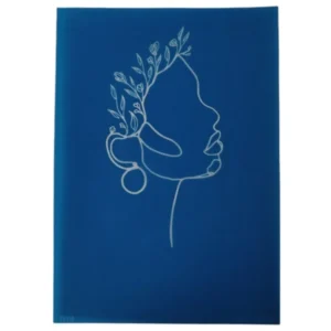 Silkscreen Stencil Botanical Face Line Art 17 x 14cm_D131_1