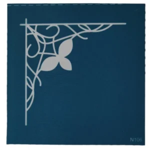 Silkscreen Stencil Corner with Leaf 14 x 14cm_N106_1