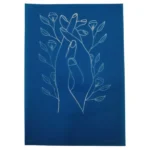 Silkscreen Stencil Floral Hands Line Art 17 x 14cm_D126_1