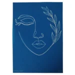 Silkscreen Stencil Woman and Leaf Line Art 17 x 14cm_D130_1