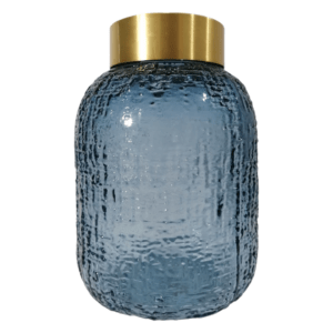 Vase With Gold Ring Midnight Blue, 17cm CCA86U1_1