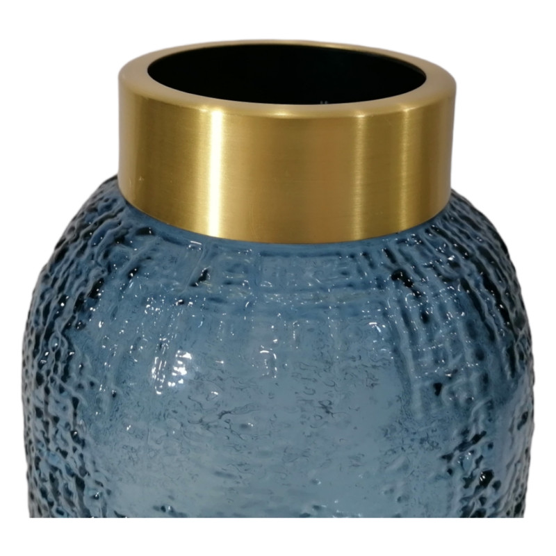 Vase With Gold Ring Midnight Blue, 17cm CCA86U1_3