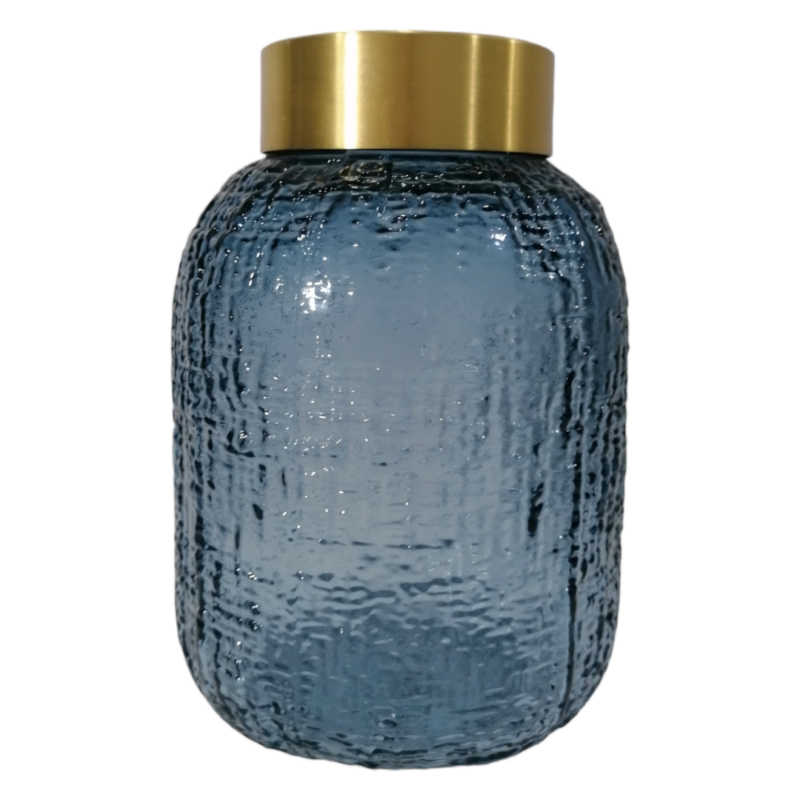 Vase With Gold Ring Midnight Blue, 17cm CCA86U1_5