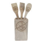 Wooden Kookgerei Utensils & Holder | 3pc