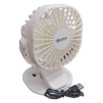 Table Fan Rechargeable 3 Speed with Clip and USB White FAN019WHITE_1