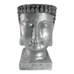 Silver Buddha Head Planter | 24 x 33.5cm