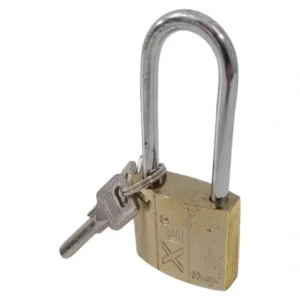 Brass Padlock 38mm with Long Shackle 3 Keys_Z8473_1