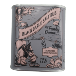 Funky Ouma Black Garlic Salt Tin | Starter Tin 250g
