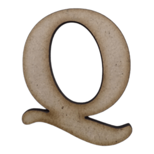 Laser Cut Wooden Letter "Q" 5cm
