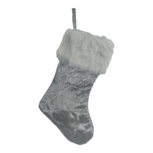 Christmas Stocking _ Silver with White Snowflake_C2315_2