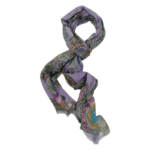 Cotton Road Scarf Purple with Assorted Coloured Circle F30299-6_2