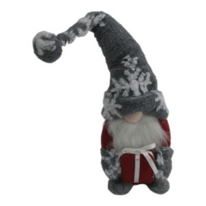 Soft Christmas Gnome _ Grey Snowflake Hat with Gift_ _CD-18A_3