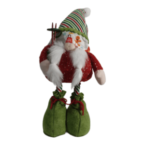 Soft Christmas Gnome _ Standing _ Green Boots with Skis_GM-891795A_2
