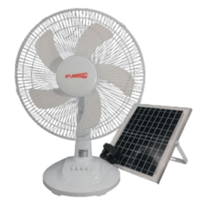 Solar Rechargeable Table Fan with Solar Panel White FT62_12