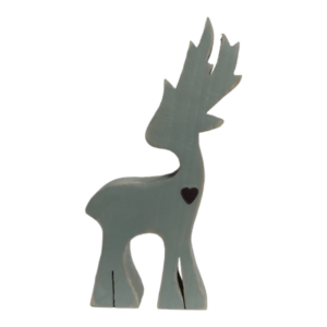 Wooden Christmas Decoration _ Green Reindeer_ Medium_RAINMED DE_2