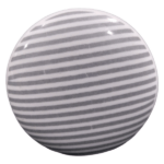 Ceramic Knobs | White with Grey Strips