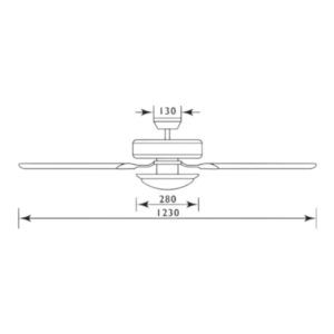 Radiant 5-Balde Ceiling Fan _ Satin Chrome, Light Wood JX06_1