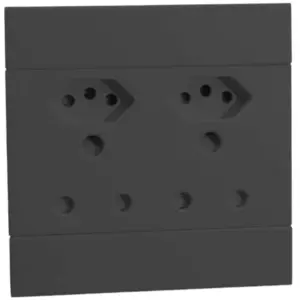 Veti 2 Wall Socket | Double RSA & Double V-Slim, Charcoal