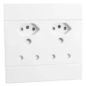 Veti 2 Wall Socket | Double RSA & Double V-Slim, White