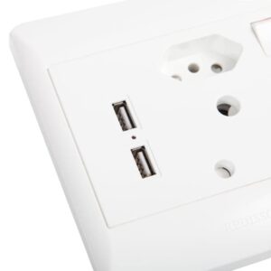 Redisson Single Socket + Euro Socket + 2x USB Port | White