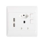 Redisson Single Socket + Euro Socket + 2x USB Port | White