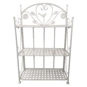 Antique Shelf with Bird Figures | 3 Rack, White