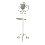 Antique Standing Toilet Roll Holder with Heart | White