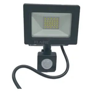 Flash LED Floodlight with Sensor | 20W, Black