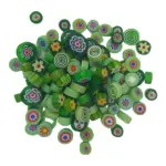 Millefiori Mosaic Glass | Green Mixed | 250g