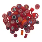 Millefiori Mosaic Glass | Red Mixed | 100g