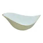 Ceramic Decorative Kendra Bowl | Gold & Pearl White
