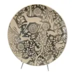 Large Round Platter with Woodlands Theme | Black