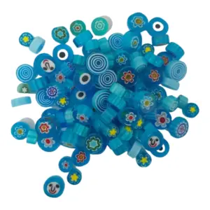 Millefiori Mosaic Glass | Aqua Mixed | 100g