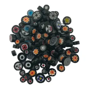 Millefiori Mosaic Glass | Black Mixed | 100g