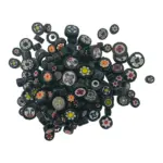 Millefiori Mosaic Glass | Black Mixed | 250g